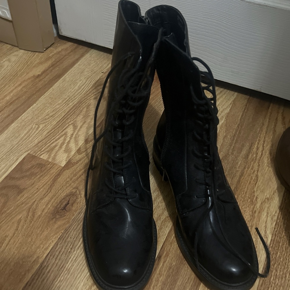 Black Lace-Up combat Boots
